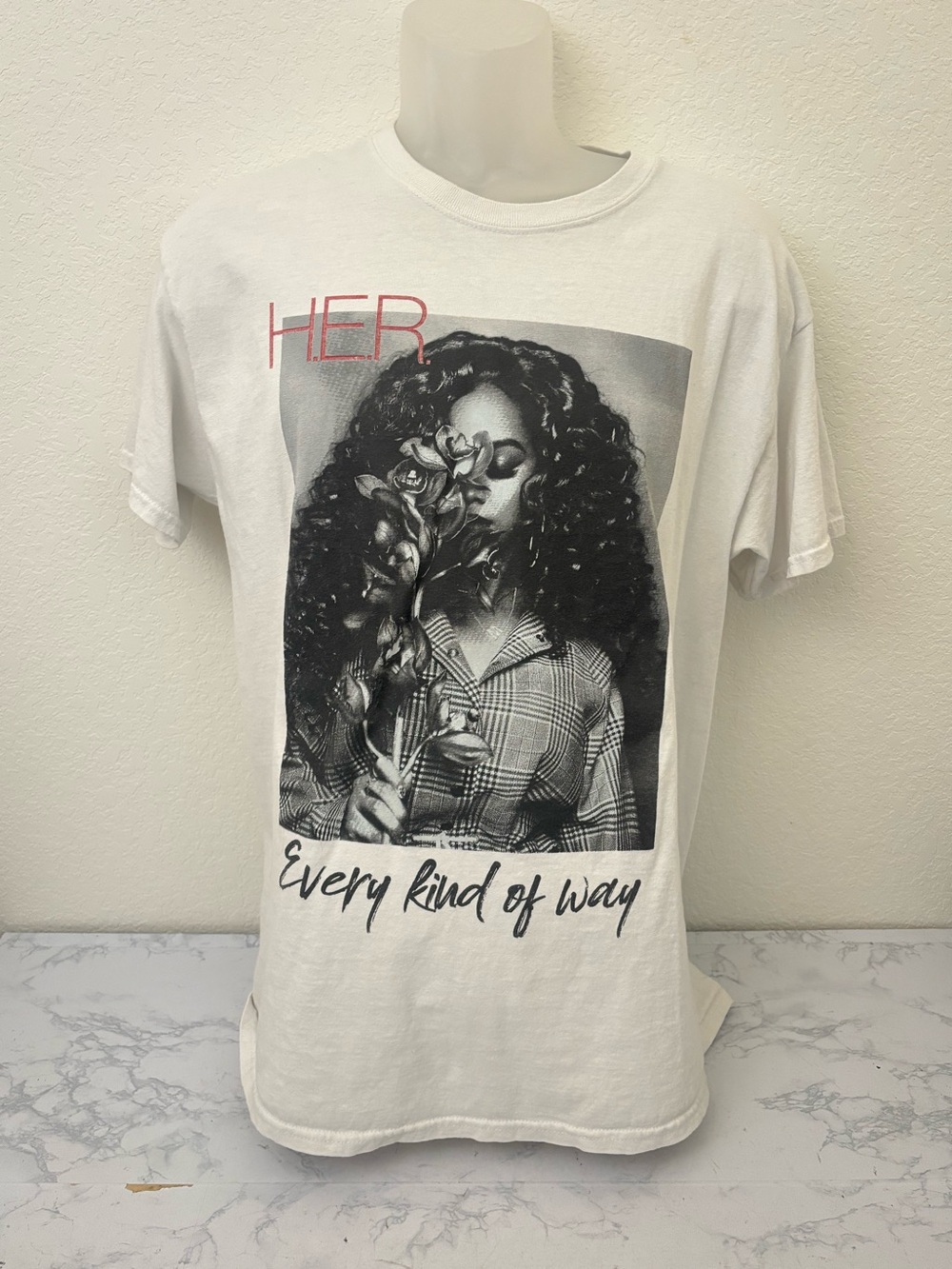 H.E.R When Every Kind Of Way Concert Tour Adult Sz L Music Black T-Shirt Tee
